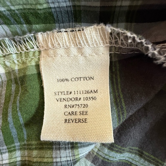 BKE Green and Gray Plaid Button Down Shirt - Picture 4 of 5